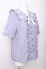 画像2: Amavel / Fantasy Dreaming Bearブラウス  ブルーグレー S-26-07-21-016-CA-BL-AS-ZS (2)