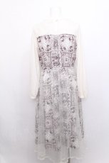 画像2: axes femme POETIQUE / パッチワーク柄×チュールワンピース  オフｘピンク S-26-07-22-055-AX-OP-AS-ZS (2)