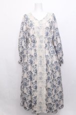 画像1: axes femme / ローズガーランド柄ロングワンピース  ブルー S-26-07-22-057-AX-OP-AS-ZS (1)