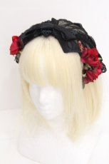 画像1: LOLITA / ヴェール付きリボンカチューシャ  黒 S-26-07-22-030-LO-AC-HR-ZS (1)