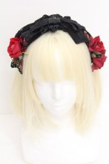 画像2: LOLITA / ヴェール付きリボンカチューシャ  黒 S-26-07-22-030-LO-AC-HR-ZS (2)