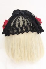 画像4: LOLITA / ヴェール付きリボンカチューシャ  黒 S-26-07-22-030-LO-AC-HR-ZS (4)