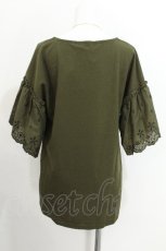 画像3: axes femme / コットンレース切替カットプルオーバー  カーキ S-26-07-23-023-AX-TO-AS-ZS (3)
