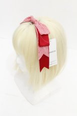 画像1: axes femme kawaii / ギンガムリボンカチューシャ  赤 S-26-07-23-003-AX-AC-AS-ZS (1)