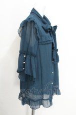 画像2: axes femme / シアーフリルボータイブラウス  グリーン S-26-07-23-024-AX-BL-AS-ZS (2)