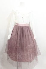 画像1: axes femme / ハイウエストチュールワンピース  ピンクｘ白 S-26-07-23-038-AX-OP-AS-ZS (1)