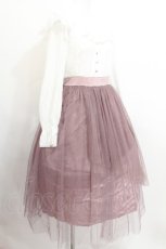 画像2: axes femme / ハイウエストチュールワンピース  ピンクｘ白 S-26-07-23-038-AX-OP-AS-ZS (2)