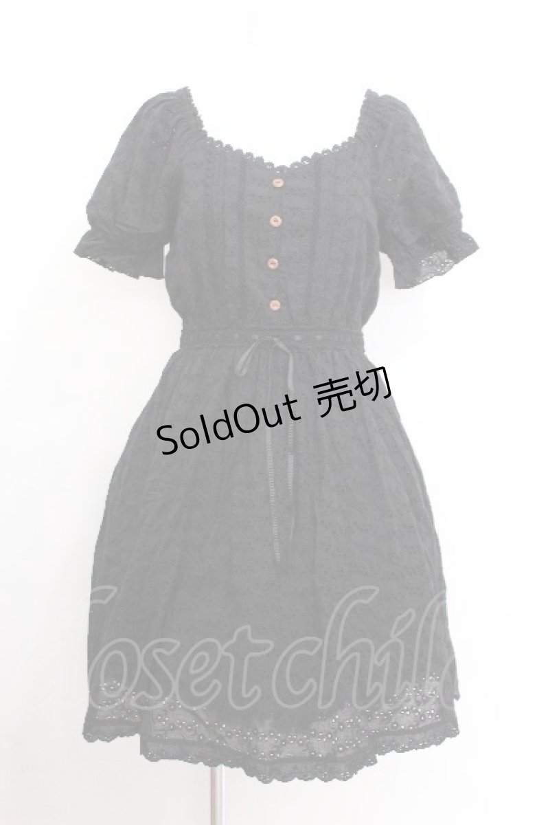 画像1: axes femme POETIQUE / 【柴田あやなさんコラボ】コットンレースワンピース  黒 S-26-07-23-043-AX-OP-AS-ZS (1)