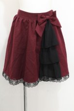 画像1: axes femme kawaii / ティアード切り替えキュロット  ワイン S-26-07-23-052-AX-PA-AS-ZS (1)