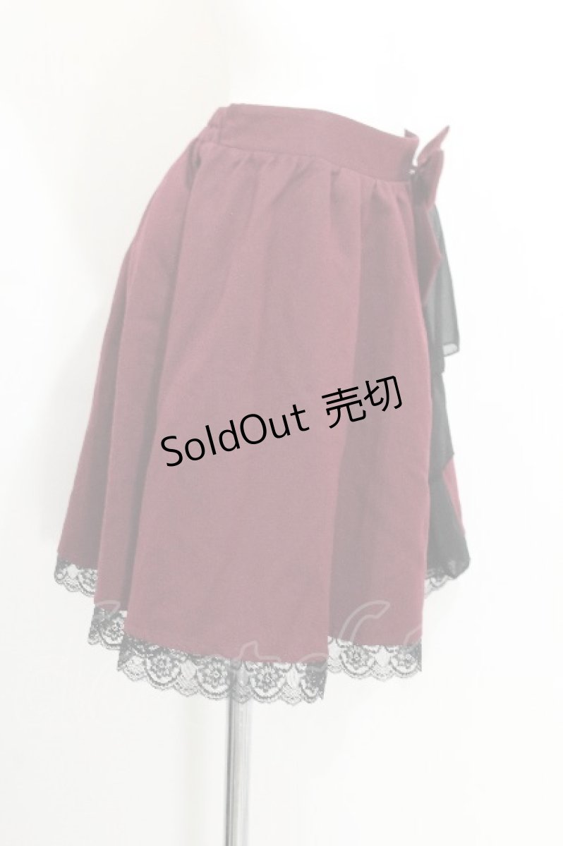 画像2: axes femme kawaii / ティアード切り替えキュロット  ワイン S-26-07-23-052-AX-PA-AS-ZS (2)