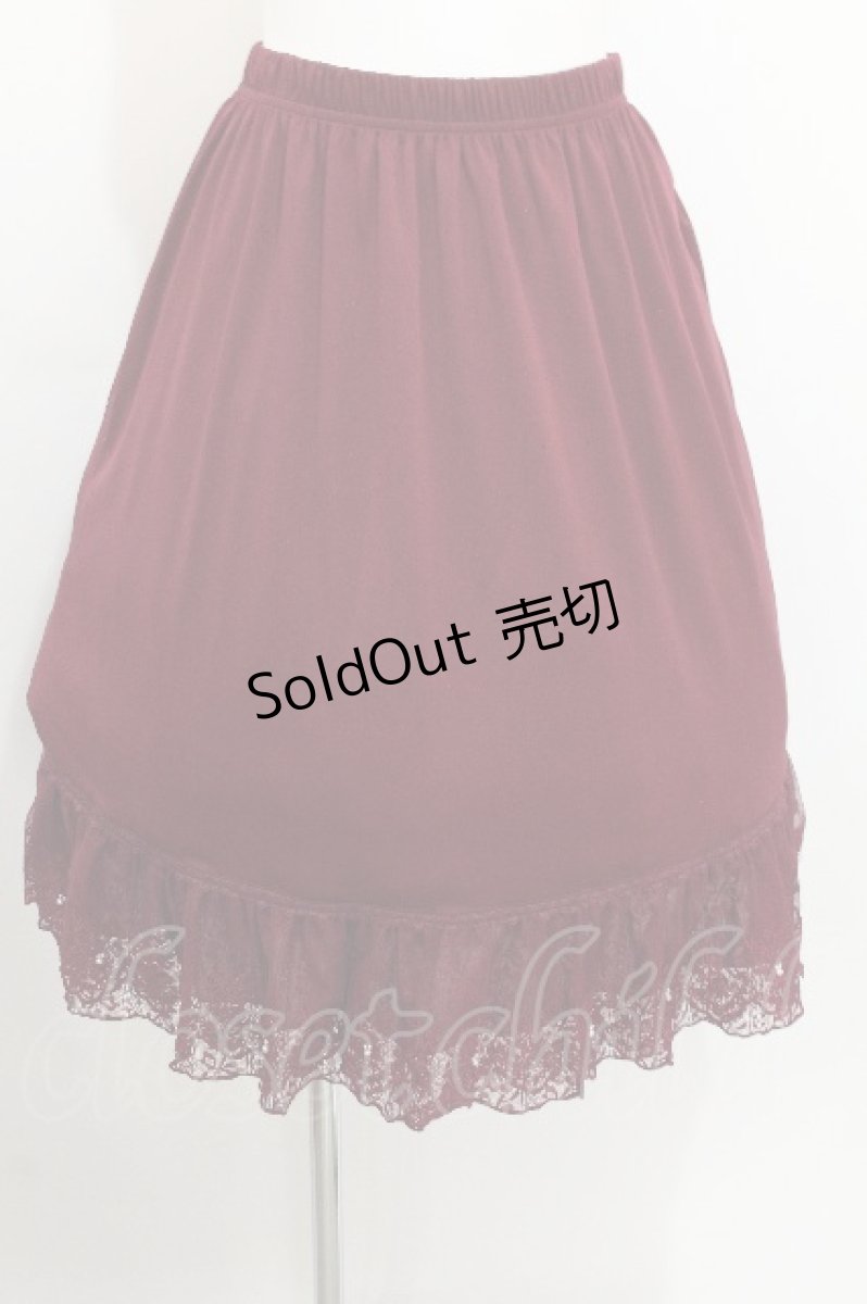 画像1: axes femme / レース重ねペチスカート  ワイン S-26-07-23-053-AX-SK-AS-ZS (1)