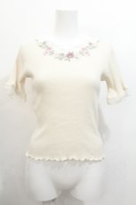画像1: axes femme / スカラップ×刺繍リブプルオーバー  オフ S-26-07-23-011-AX-TO-AS-ZS (1)