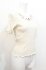 画像2: axes femme / スカラップ×刺繍リブプルオーバー  オフ S-26-07-23-011-AX-TO-AS-ZS (2)