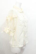 画像2: axes femme kawaii / レース襟リボン付ブラウス  オフ S-26-07-23-014-AX-BL-AS-ZS (2)