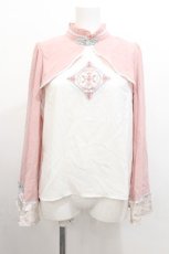 画像1: Amavel / パンダと寿桃の中華菓子ブラウス  ピンク S-26-07-23-018-CA-BL-AS-ZS (1)