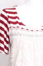画像3: axes femme / /ボーダーカットソー  赤ｘ白 S-26-07-24-029-AX-TO-AS-ZS (3)