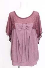 画像1: axes femme / リボンドルマントップス  パープル S-26-07-24-030-AX-TO-HR-ZS (1)