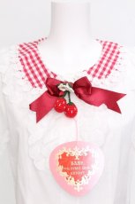 画像3: BABY,THE STARS SHINE BRIGHT / ゆらゆらいちごのHappy Berry Presentギンガムブラウス  赤ｘ白 S-26-07-24-003-BA-BL-HR-ZS (3)