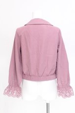 画像2: axes femme / スカラップ刺繍ブルゾン  パープル S-26-07-24-031-AX-JA-HR-ZS (2)