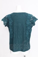 画像2: axes femme / レース袖カットT  グリーン S-26-07-24-034-AX-TO-AS-ZS (2)