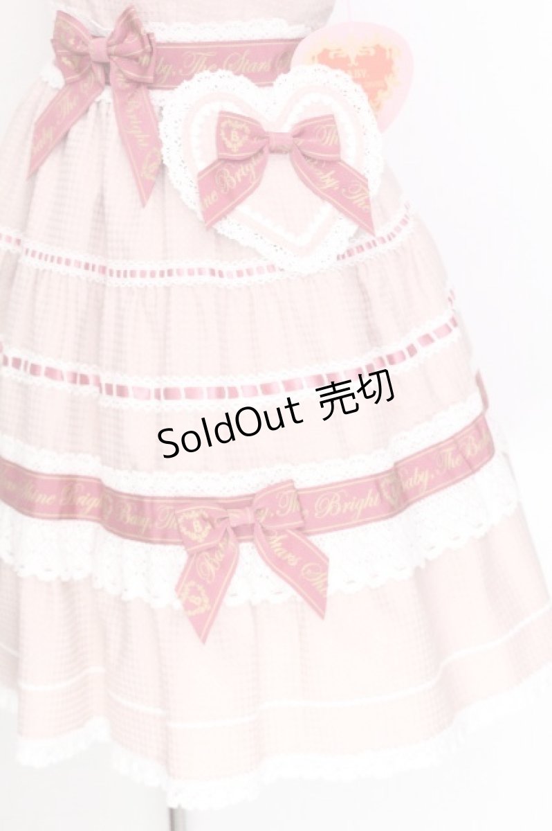 画像4: BABY,THE STARS SHINE BRIGHT / Waffle Cottonティアードジャンパースカート  ピンク S-26-07-24-046-BA-OP-HR-ZS (4)