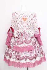 画像2: BABY,THE STARS SHINE BRIGHT / Cinderella きらめく魔法の舞踏会 柄ワンピース  白ｘワイン S-26-07-24-049-BA-OP-AS-ZS (2)