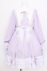 画像1: BABY,THE STARS SHINE BRIGHT / Little Kitten Luluna ストライプワンピース  ラベンダー S-26-07-24-050-BA-OP-HR-ZS (1)