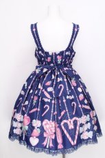 画像2: Angelic Pretty / Candy Ornamentジャンパースカート  ネイビー S-26-07-24-055-AP-OP-SA-ZS (2)
