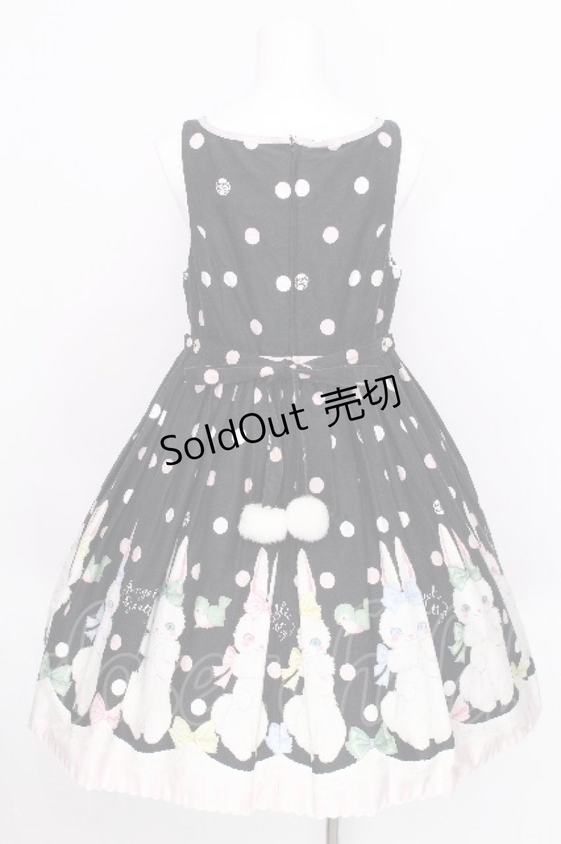 画像2: Angelic Pretty / マシュマロバニー襟付ジャンパースカート  黒 S-26-07-24-057-AP-OP-AS-ZS (2)