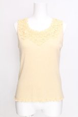 画像1: axes femme / 吸水速乾モチーフレースタンク  イエロー S-26-07-24-011-AX-TO-HR-ZS (1)