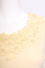 画像3: axes femme / 吸水速乾モチーフレースタンク  イエロー S-26-07-24-011-AX-TO-HR-ZS (3)
