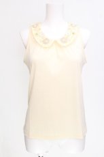画像1: axes femme / レース衿タンクトップ  キナリ S-26-07-24-012-AX-TO-HR-ZS (1)