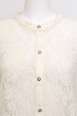 画像3: axes femme / サイドスリットレースシャツ  オフ S-26-07-24-017-AX-BL-AS-ZS (3)