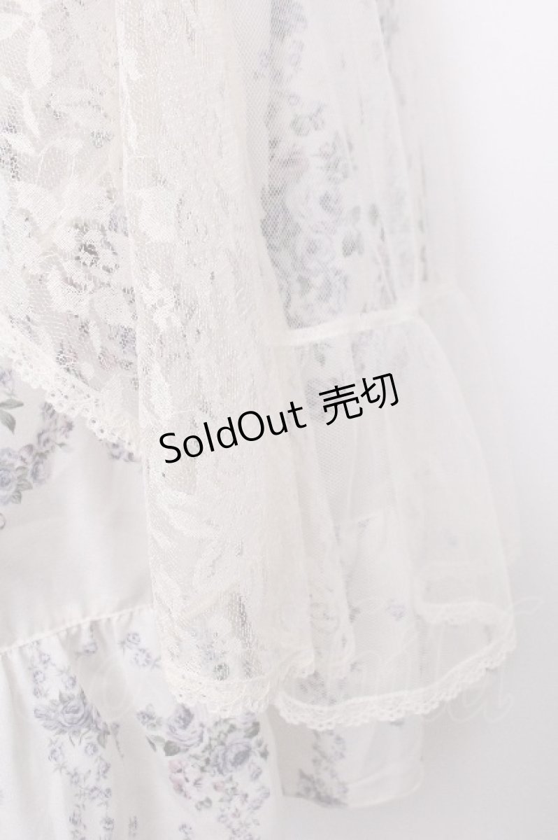 画像6: axes femme / ラッフルフリルレース花柄ワンピース  アイボリー S-26-07-26-040-AX-OP-HR-ZS (6)