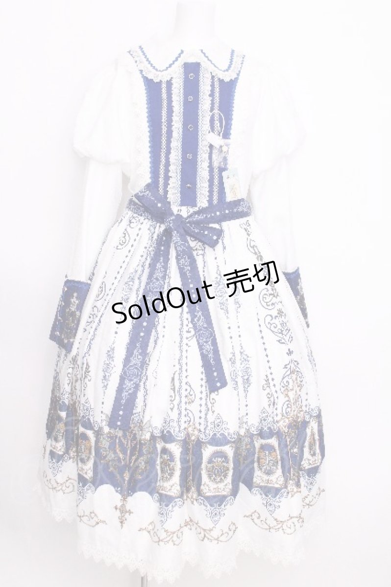画像1: Miss Cube / Blood Night Lamplighter ワンピース L 白ｘ青 S-26-07-26-041-LO-OP-HR-ZS (1)