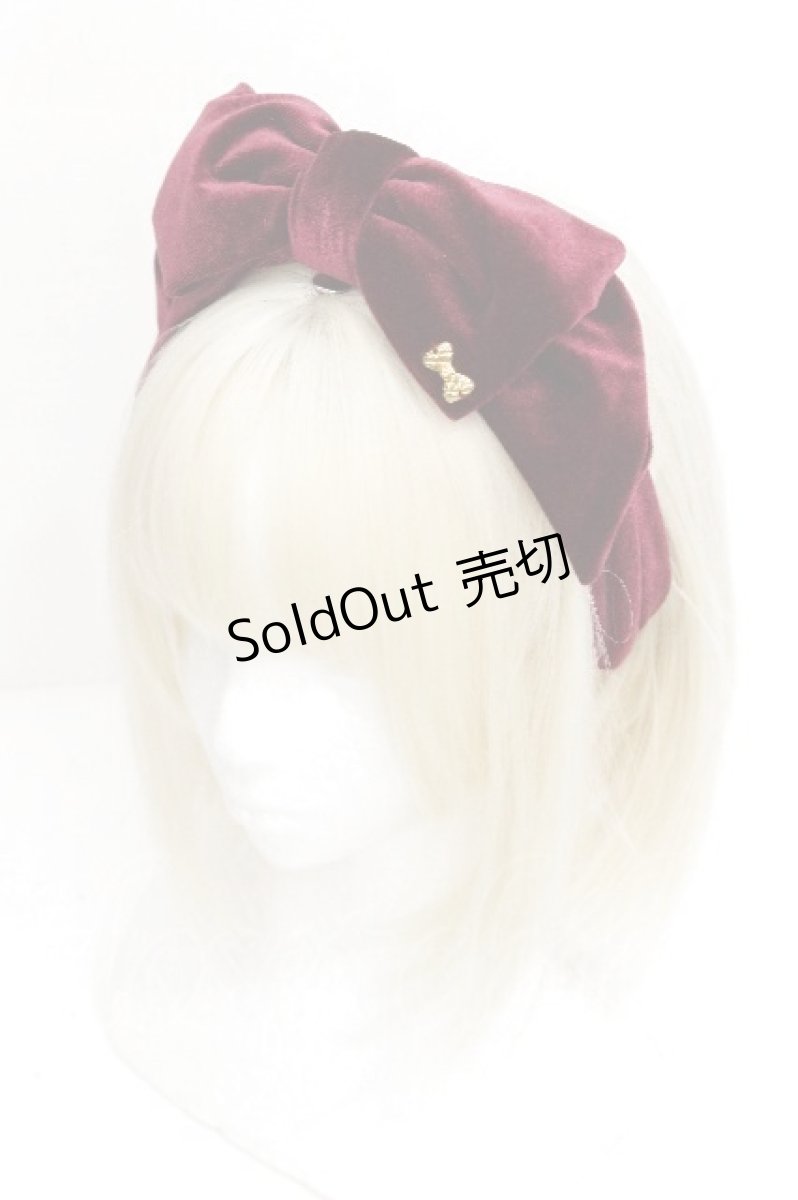 画像1: Angelic Pretty / Lady Ribbon　ヘアバンド  ワイン S-26-07-26-015-AP-ZA-AS-ZS (1)