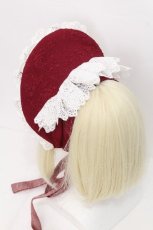 画像3: LOLITA / リボンレースボンネット  ワイン S-26-07-26-022-LO-AC-HR-ZS (3)
