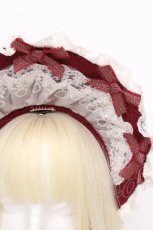 画像4: LOLITA / リボンレースボンネット  ワイン S-26-07-26-022-LO-AC-HR-ZS (4)