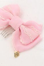 画像3: Angelic Pretty / ロゴハートチャームリボンコーム  ピンク S-26-07-26-004-AP-AC-AS-ZS (3)
