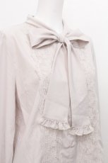 画像4: axes femme / 繊細レース×ボウタイブラウス  ピンク S-26-07-27-031-AX-BL-HR-ZS (4)