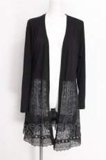 画像1: axes femme / UVカットレース切替カーデ  黒 S-26-07-27-035-AX-TO-HR-ZS (1)