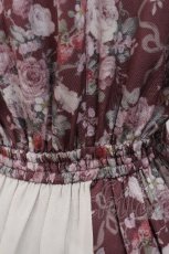 画像5: axes femme / フレーズローズ柄ワンピース  エンジ S-26-07-27-039-AX-OP-HR-ZS (5)