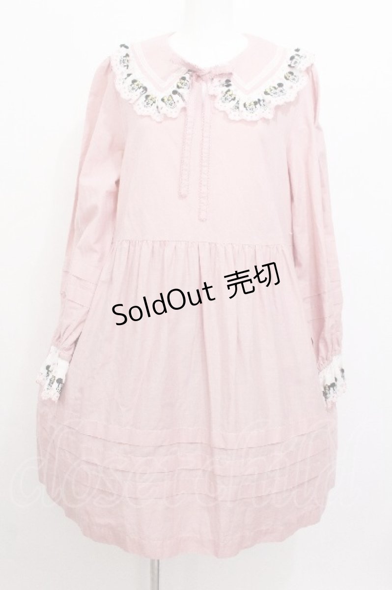 画像1: PINK HOUSE / ミッキー&ミニー刺繍レースチュニック  ピンク S-26-07-27-040-LO-OP-AS-ZS (1)