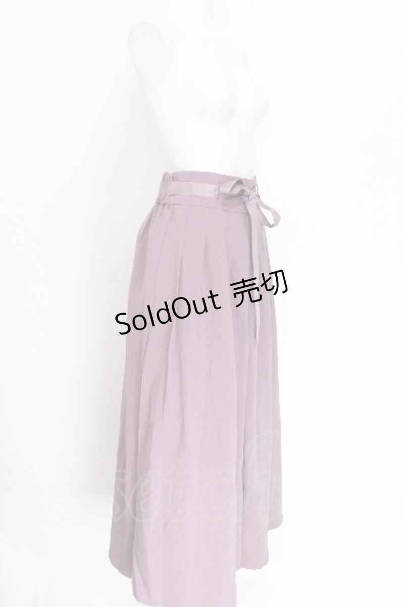 画像3: axes femme / ハイウエストプリーツ袴パンツ  ラベンダー S-26-07-27-049-AX-PA-AS-ZS (3)