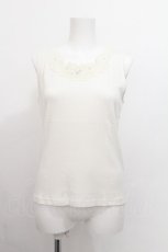 画像1: axes femme / 吸水速乾フラワーレースタンク  白 S-26-07-27-053-AX-TO-HR-ZS (1)