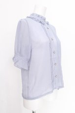 画像3: axes femme / カメオ×ジャボブローチ付ブラウス  サックス S-26-07-27-058-AX-BL-HR-ZS (3)