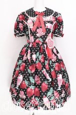画像1: Angelic Pretty / Fresh Strawberry Dinerワンピース  黒 S-26-07-27-106-AP-OP-HR-ZS (1)