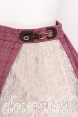 画像4: axes femme / チェック×レースイレヘムスカート  ピンク S-26-07-29-043-AX-SK-HR-ZS (4)
