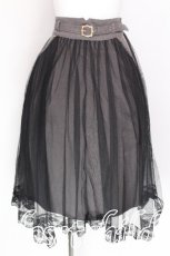 画像1: axes femme / ベルト付チュール重ねスカート  グレーｘ黒 S-26-07-29-046-AX-SK-AS-ZS (1)