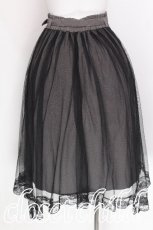 画像2: axes femme / ベルト付チュール重ねスカート  グレーｘ黒 S-26-07-29-046-AX-SK-AS-ZS (2)